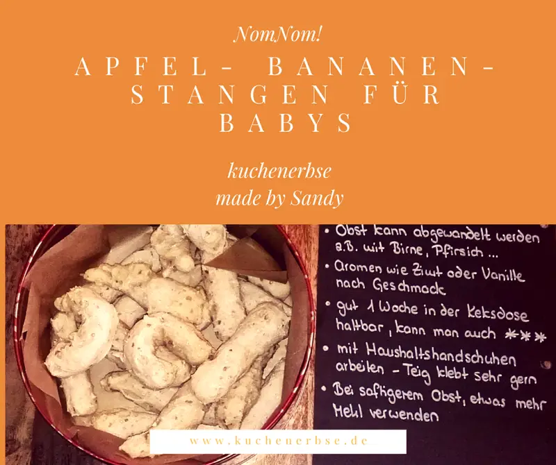 Mehr über den Artikel erfahren Sandy backt: Apfel-Bananen-Stangen für Babys