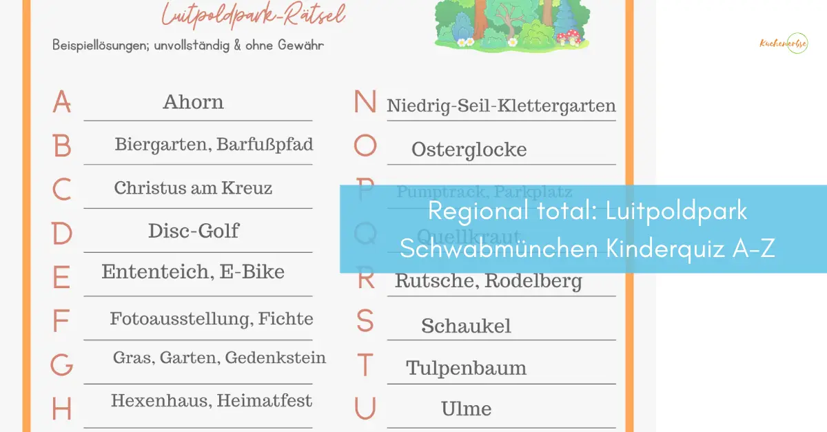 Mehr über den Artikel erfahren Regional total: Luitpoldpark Schwabmünchen Kinderquiz A-Z